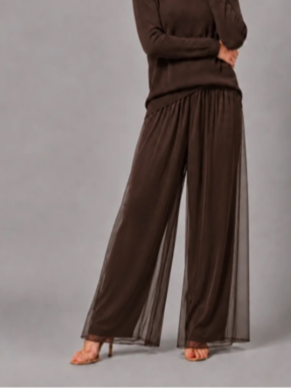 Vivian Shyu Silk Palazzo Slit Hem Wide Leg Pants Made In Italy NEW